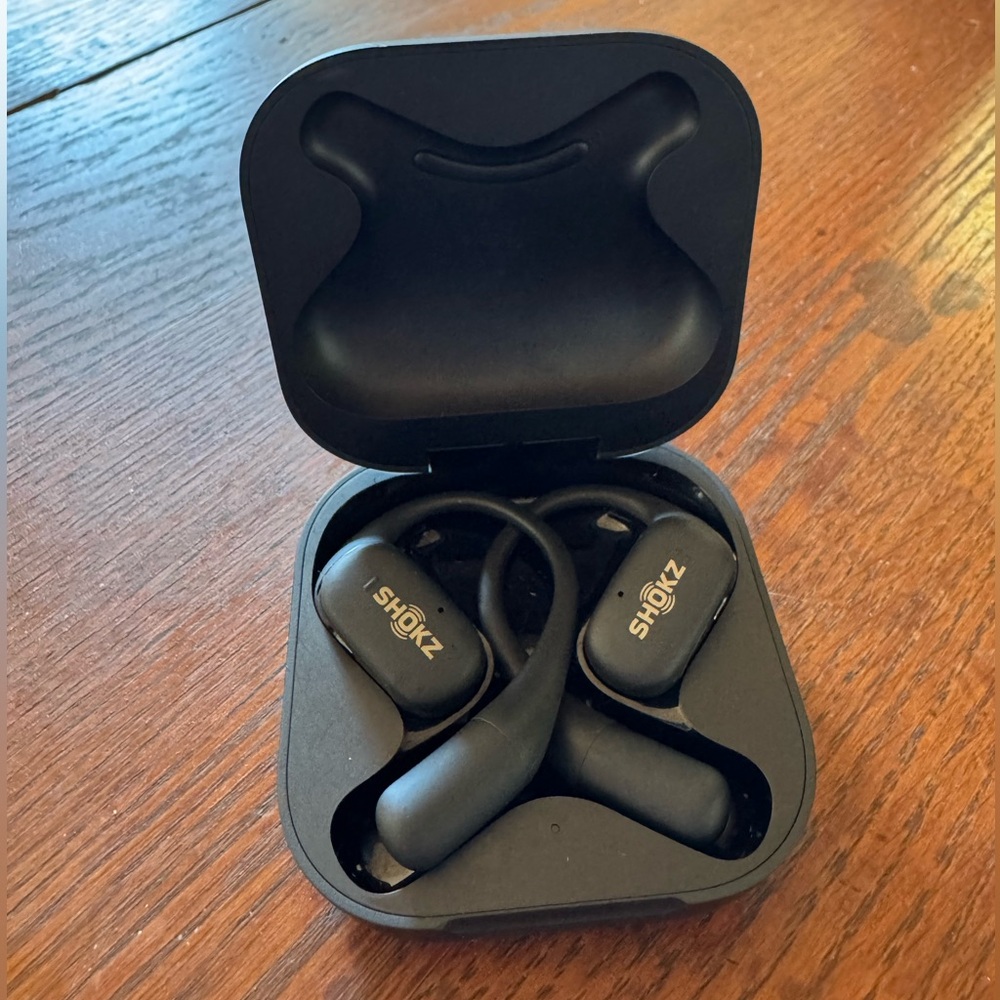 Shokz OpenFit Black Wireless Earbuds & Charging Case